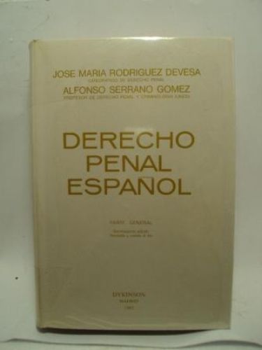 Portada del libro de DERECHO PENAL ESPAÑOL, parte general