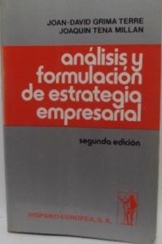 Portada del libro de ANÁLISIS Y FORMULACIÓN DE ESTRATEGIA EMPRESARIAL
