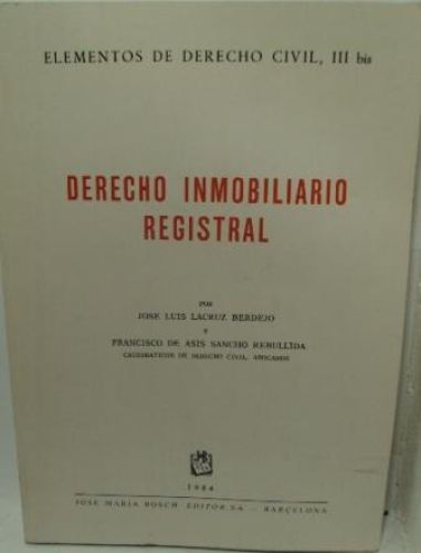 Portada del libro de DERECHO INMOBILIARIO REGISTRAL