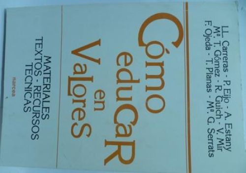 Portada del libro de COMO EDUCAR EN VALORES