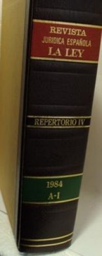 Portada del libro de REVISTA JURÍDICA ESPAÑOLA. LA LEY 1984 (REPERTORIO IV, de la A-I)