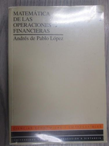 Portada del libro de MATEMÁTICA DE LAS OPERACIONES FINANCIERAS.