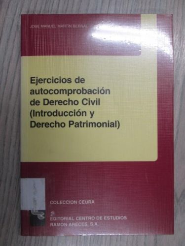 Portada del libro de EJERCICIOS DE AUTOCOMPROBACIÓN DE DERECHO CIVIL. (INTRODUCCIÓN Y DERECHO PATRIMONIAL)