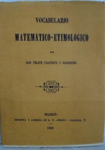 Portada del libro de VOCABULARIO MATEMÁTICO- ETIMOLÓGICO