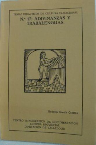Portada del libro de ADIVINANZAS Y TRABALENGUAS, Nº 17. Temas didácticos de cultura tradicional
