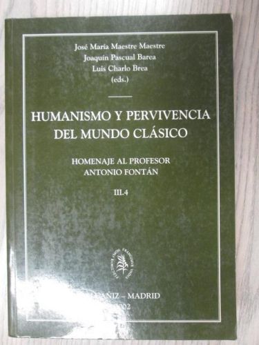 Portada del libro de HUMANISMO Y PERVIVENCIA DEL MUNDO CLÁSICO.