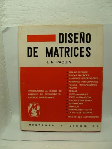 Portada del libro de DISEÑO DE MATRICES