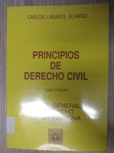 Portada del libro de PRINCIPIOS DE DERECHO CIVIL. TOMO PRIMERO.