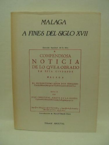 Portada del libro de MÁLAGA A FINES DEL SIGLO XVII