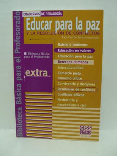 Portada del libro de EDUCACIÓN PARA LA PAZ Y LA RESOLUCIÓN DE CONFLICTOS. CUADERNOS DE PEDAGOGÍA