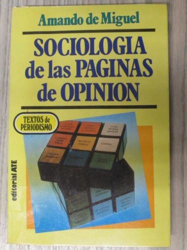 Portada del libro de SOCIOLOGIA DE LAS PAGINAS DE OPINIÓN