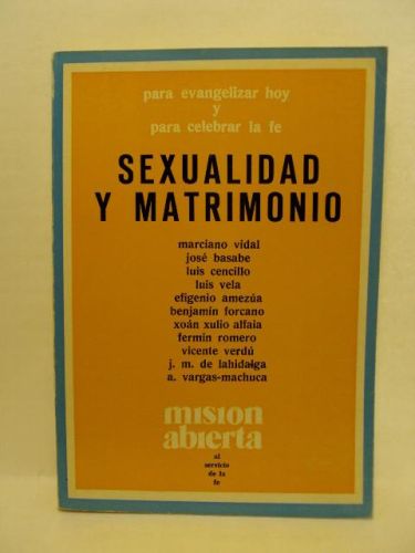 Portada del libro de SEXUALIDAD Y MATRIMONIO. Para evangelizar hoy y para celebrar la fe