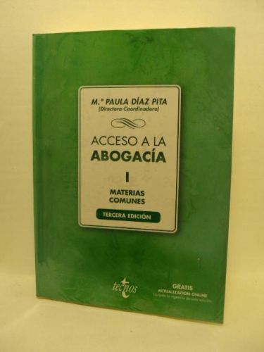 Portada del libro de ACCESO A LA ABOGACÍA I. MATERIAS COMUNES (Tercera edición)