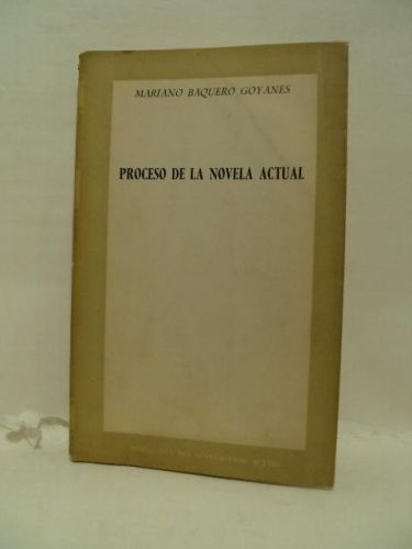 Portada del libro de PROCESO DE LA NOVELA ACTUAL