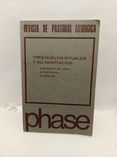 Portada del libro de TRES NUEVOS RITUALES Y SU ADAPTACIÓN. Bautismo de niños, matrimonio y exequias