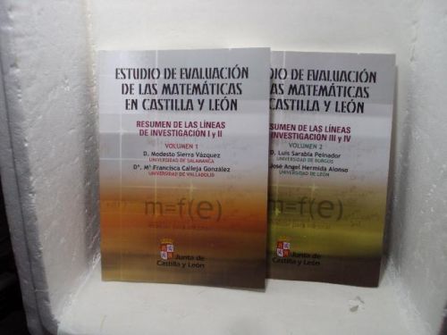 ESTUDIO DE EVALUACIÓN DE LAS MATEMÁTICAS EN CASTILLA Y LEÓN ( 2 volúmenes).