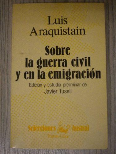 Portada del libro de SOBRE LA GUERRA CIVIL Y EN LA EMIGRACIÓN