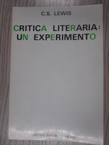 Portada del libro de CRITICA LITERARIA UN EXPERIMENTO