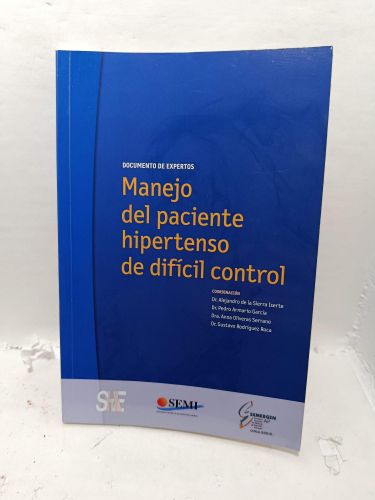 Portada del libro de DOCIUMENTO DE EXPERTOS MANEJO DEL PACIENTE HIPERTENSO DE DIFÍCIL CONTROL.