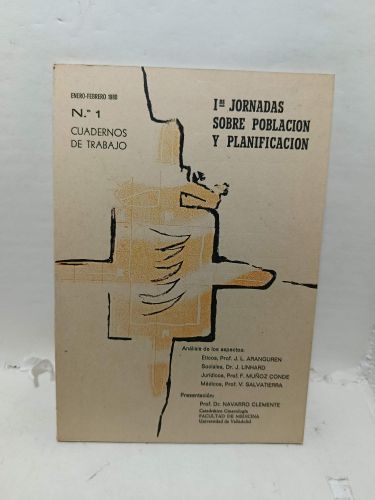 Portada del libro de PRIMERAS JORNADAS SOBRE POBLACIÓN Y PLANIFICACIÓN. Cuadernos de Trabajo, número 1, 1980, enero-febrero