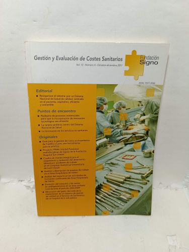 Portada del libro de GESTIÓN Y EVALUACIÓN DE COSTES SANITARIOS. Vol. 12, Número 4, Octubre-Diciembre 2011