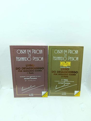 Portada del libro de LIVRO DO DESASSOSSEGO (2 Tomos: primera y segunda parte). Obra em Prosa de Fernando Pessoa