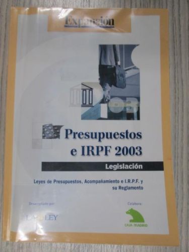 Portada del libro de PRESUPUESTOS E IRPF 2003. LEGISLACIÓN.