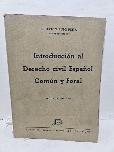 Portada del libro de INTRODUCCIÓN AL DERECHO CIVIL ESPAÑOL COMÚN Y FORAL