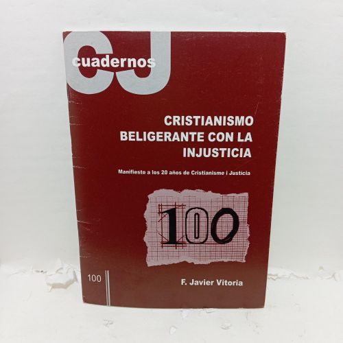 Portada del libro de CRISTIANISMO BELIGERANTE CON LA INJUSTICIA. Manifiesto a los 20 años de Cristianisme i Justicia