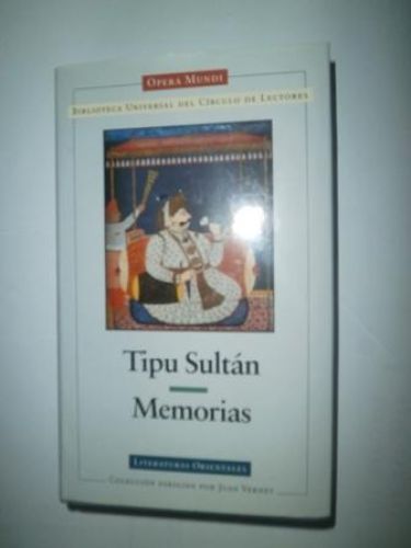 Portada del libro de TIPU SULTÁN /MEMORIAS