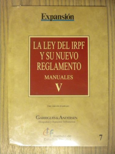 Portada del libro de LA LEY DEL IRPF Y SU NUEVO REGLAMENTO. MANUALES V
