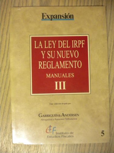 Portada del libro de LA LEY DEL IRPF Y SU NUEVO REGLAMENTO. MANUALES III