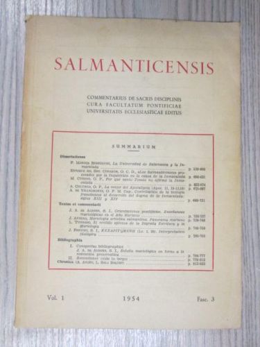 Portada del libro de SALMANTICENSIS: COMENTARIUS DE SACRIS DISCIPLINIS CURA FACULTATUM PONTIFICIAE UNIVERSITASTIS ECCLESIASTICAE...