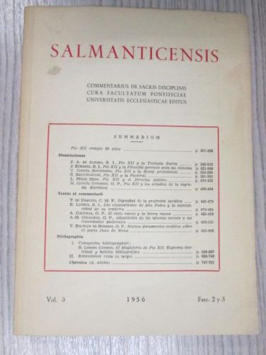 Portada del libro de SALMANTICENSIS: COMENTARIUS DE SACRIS DISCIPLINIS CURA FACULTATUM PONTIFICIAE UNIVERSITASTIS ECCLESIASTICAE...