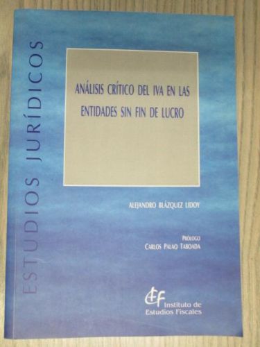 Portada del libro de ANALISIS CRITICO DEL IVA EN LAS ENTIDADES SIN FIN DE LUCRO