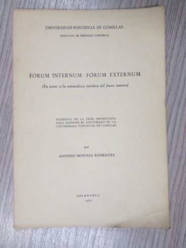 Portada del libro de FORUM INTERNUM ET FORUM EXTERNUM