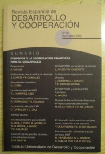 Portada del libro de REVISTA ESPAÑOLA DE DESARROLLO Y COOPERACIÓN. Nº29