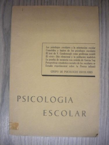 Portada del libro de PSICOLOGÍA ESCOLAR
