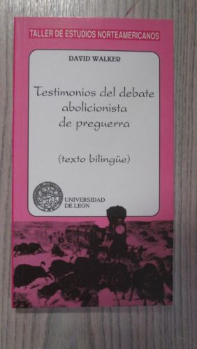 Portada del libro de TESTIMONIOS DEL DEBATE ABOLICIONISTA DE PREGUERRA (Texto bilingüe)