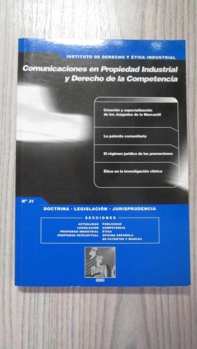 Portada del libro de COMUNICACIONES EN PROPIEDAD INDUSTRIAL Y DERECHO DE LA COMPETENCIA.