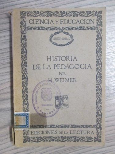 Portada del libro de HISTORIA DE LA PEDAGOGÍA