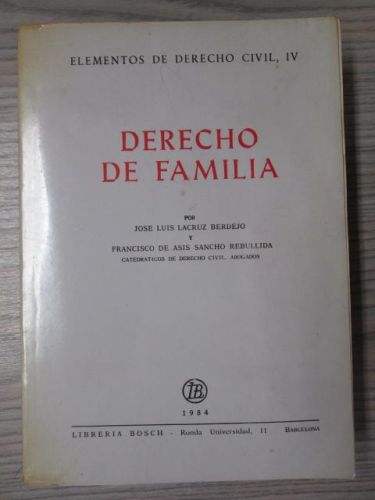 Portada del libro de DERECHO DE FAMILIA. Elementos de Derecho Civil, IV