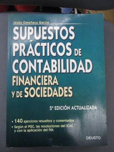 Portada del libro de SUPUESTOS PRACTICOS DE CONTABILIDAD FINANCIERA Y DE SOCIEDADES