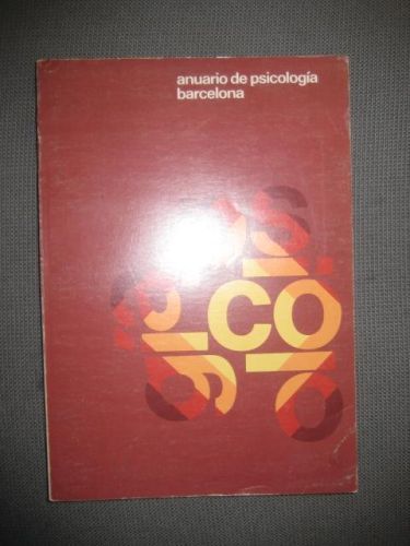 Portada del libro de ANUARIO DE PSICOLOGÍA. BARCELONA. 1989 (4) Num. 43