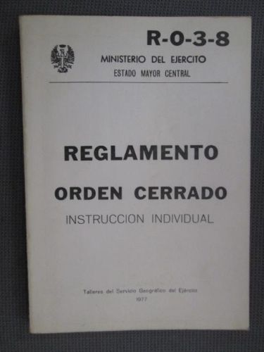 Portada del libro de REGLAMENTO. ORDEN CERRADO. INSTRUCCIÓN INDIVIDUAL