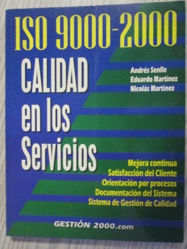 Portada del libro de ISO 9000 – 2000. CALIDAD EN LOS SERVICIOS