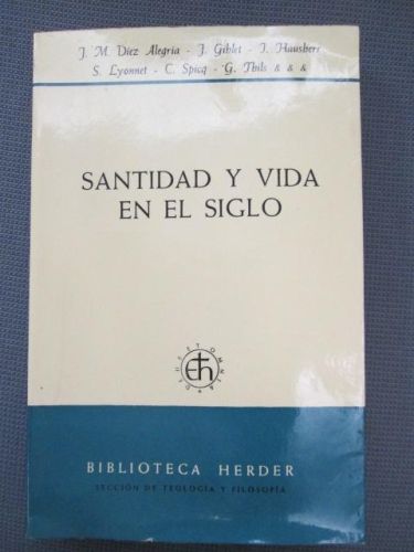 Portada del libro de SANTIDAD Y VIDA EN EL SIGLO.