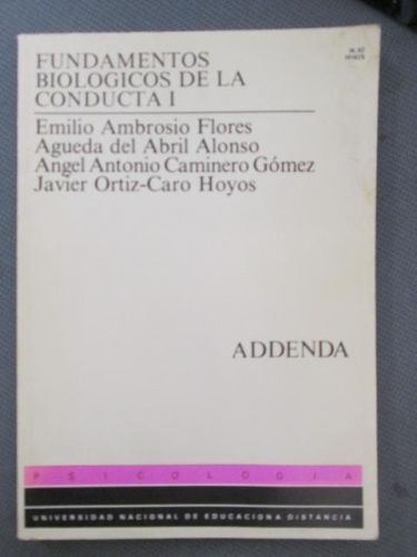 Portada del libro de ADDENDA. FUNDAMENTOS BIOLÓGICOS DE LA CONDUCTA I