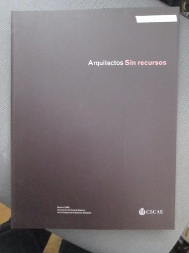 Portada del libro de REVISTA ARQUITECTOS Nº186, 1/2009. SIN RECURSOS
