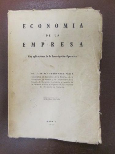 Portada del libro de ECONOMÍA DE LA EMPRESA. Con aplicaciones de la investigación operativa.